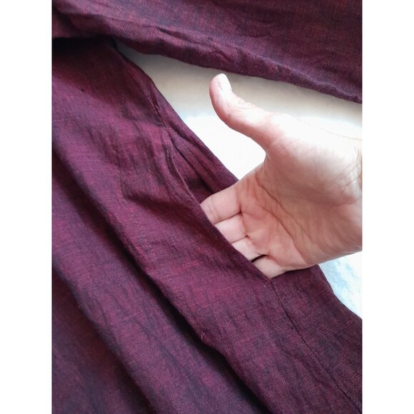 Mens Sz 40/Medium Relaxed Fit Boho Embroidered Linen Blend India Kurta Tunic Top - Picture 6 of 11